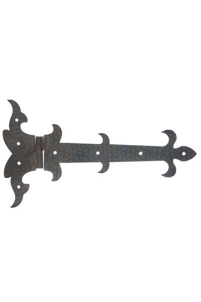 OEM Decorative hinge for left doors, steel, hammered finish, 350 x 200 mm