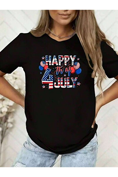 2BIR Women's Retro Cartoon Print Tee, 4th Of July Theme, Plus Size Available,...