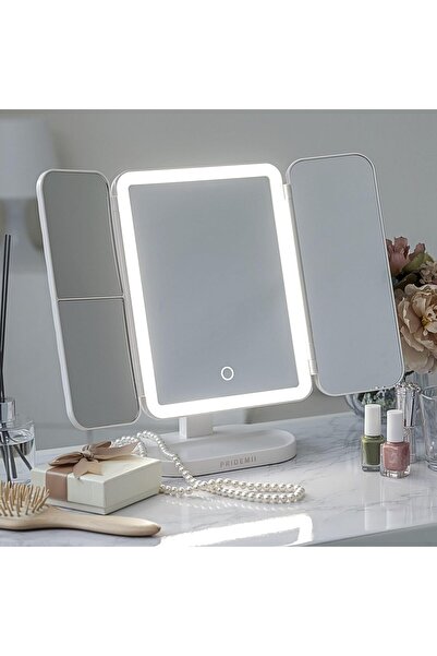 Arabest Three-Sided LED Light Cosmetic Mirror,Multi-Functional Tabletop Actre...