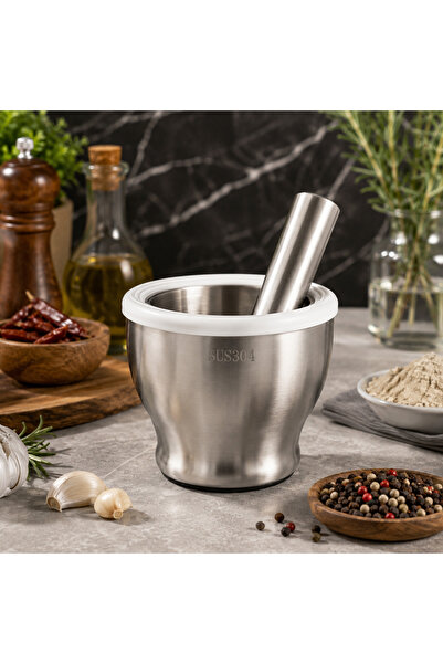 Dania Sus304 Stainless Steel Mortar and Pestle for Grinding Spices and Herbs ...