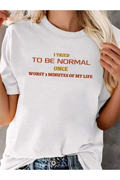 23ERVA Oversized T-Shirt, Loose Fit, Flat Print. Normal Is Overrated Women's ...