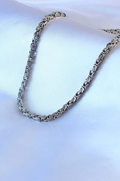 online kapsulavm avm alışveriş 316L Steel Silver Color King Chain Model Men's...