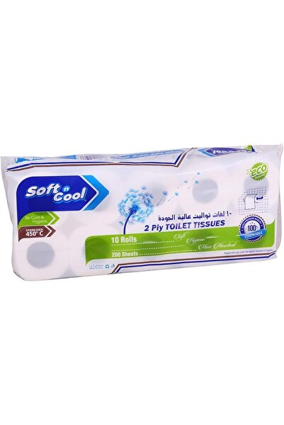 GENERAL Soft & Cool Toilet Tissue Rolls 200 Sheets - 10 Rolls Per Pack
