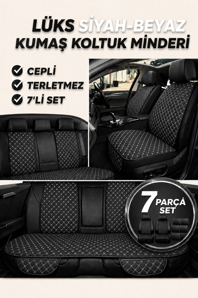 TROBUS Toyota Corolla Sedan 2019+ 7 Parça Kapitone Desen Kumaş Oto Koltuk Min...