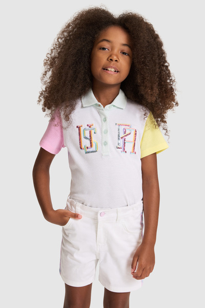 U.S. Polo Assn. Girl's White T-Shirt 50320486-Vr013