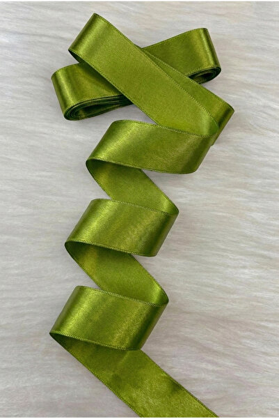 ZEYMERADE 4 cm Grass Green Double-Sided Satin Ribbon 10 Meters, Bohça Dowry E...