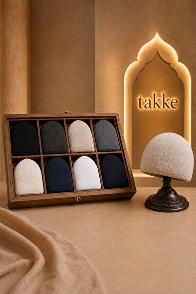 Takke ® Seti Sekizli - Erkek Namaz Takkesi Çok Renkli - 8 Renkli