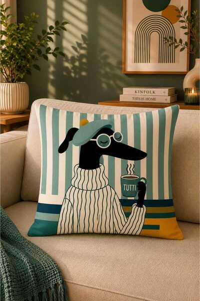 Pillow Home 2-Pack Dolce Vita & Stylish Dog Patterned Digital Printed Decorative Throw Pillow Covers