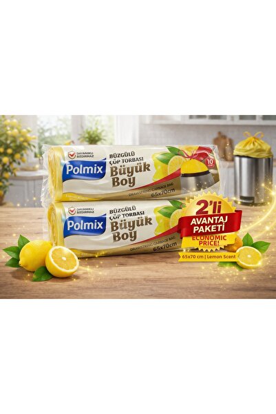 Generic Brand Polmix Lemon Scented Drawstring Large Size Garbage Bag 65X70 cm...