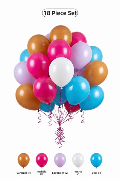 BALOMİS Underwater Themed Balloon Set White Blue 18 Pieces Girls Birthday Par...