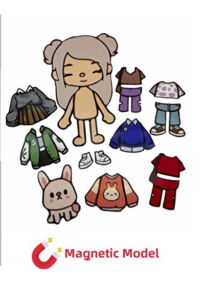 Papağan Toca Boca Gray Magnetic Dress up Set