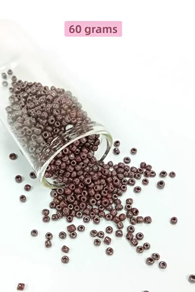 Mestore Cast glass sand beads (8/0) 3 mm - 60 grams - bright dark chestnut - ...
