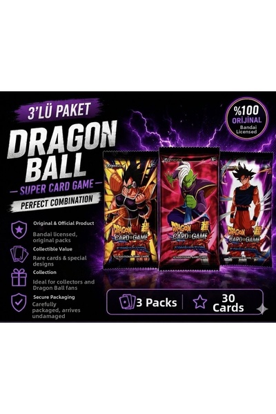 CANTEX TECH Dragonball Booster Collectible Card Pack 3 Packs 30 Cards