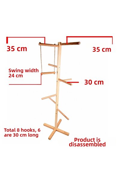 X-Perk Large Size Parrot Play Perch Wooden Perch Bird Play Park Disassembled ...