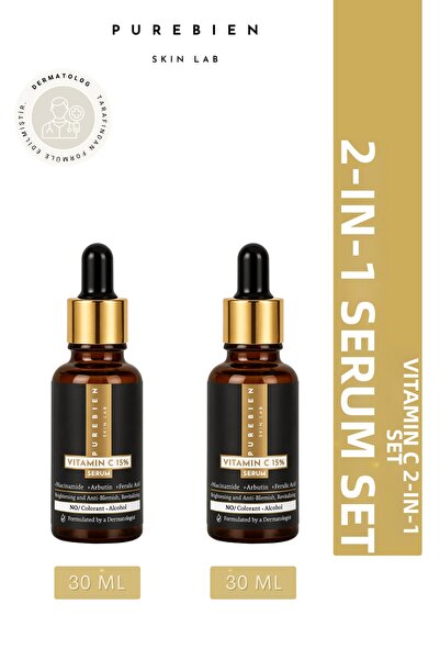 purebien skin lab فيتامين سي مزدوج - 15% سيروم فيتامين سي + نياسيناميد + أربو...