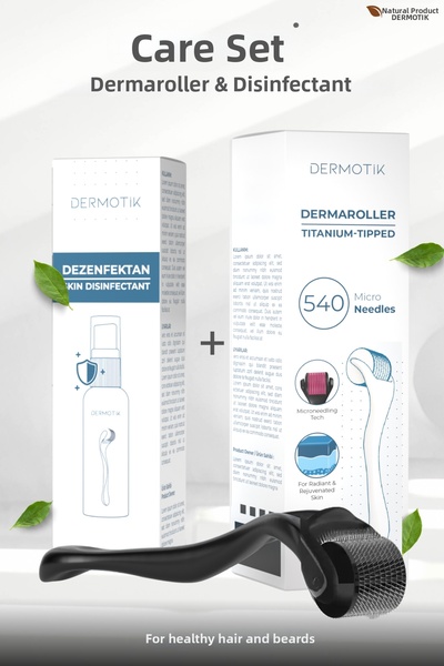 Dermotik ديرمارولر ذو رؤوس من التيتانيوم 540 إبرة بطول 0.75 ملم ومجموعة مطهرة...