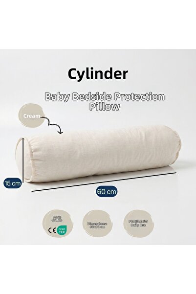 JOYFUL KIDS Cylinder Baby Bed Edge Protection |   Cream |   100% Cotton |   A...