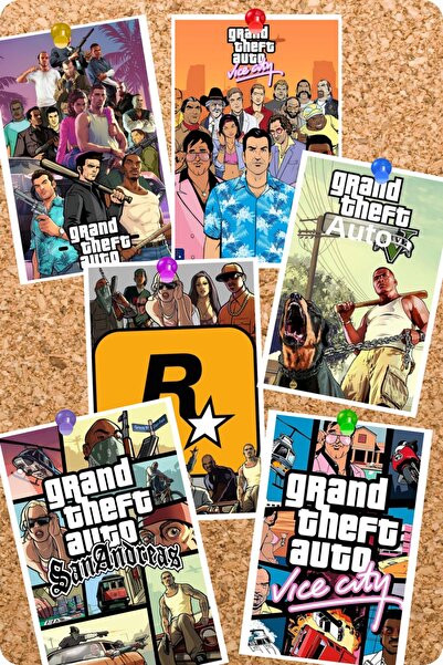 GameBulance Grand Theft Auto Themed 6-Piece Board Card Set |   Gta Game Serie...