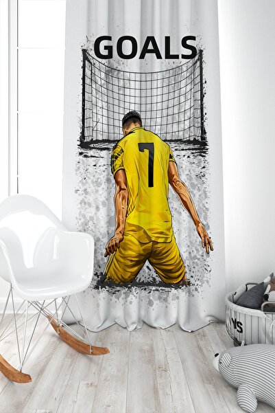 EVSEHOMES Cr7 Themed, Suede Fabric Decorative Background Curtain (Single Pane...