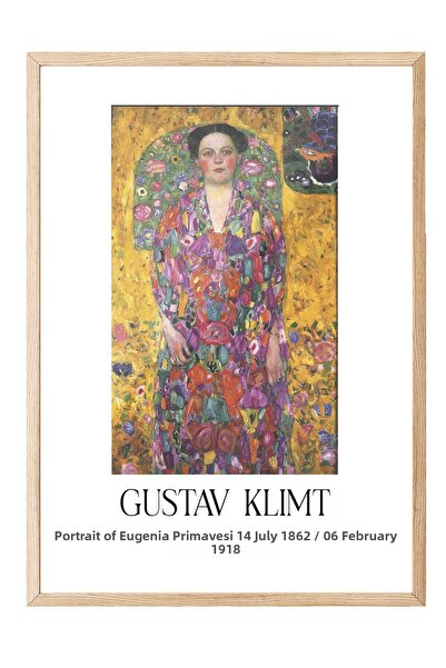 Postifull Gustav Klimt - Portretul Eugenia Primavesi, Tablou înrămat în lemn,...