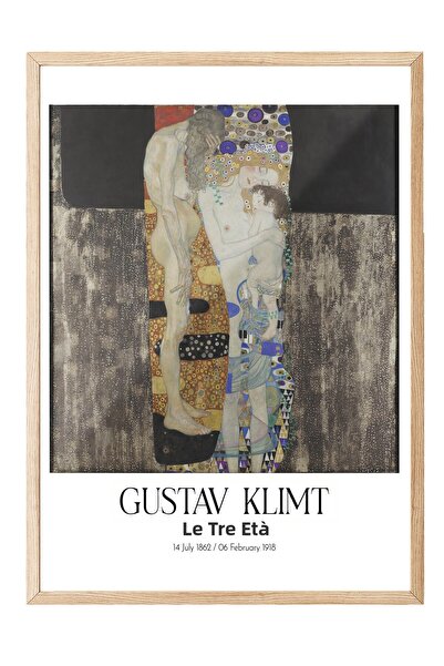 Postifull Gustav Klimt - the Three Ages, Wooden Framed Painting, Art Series N...