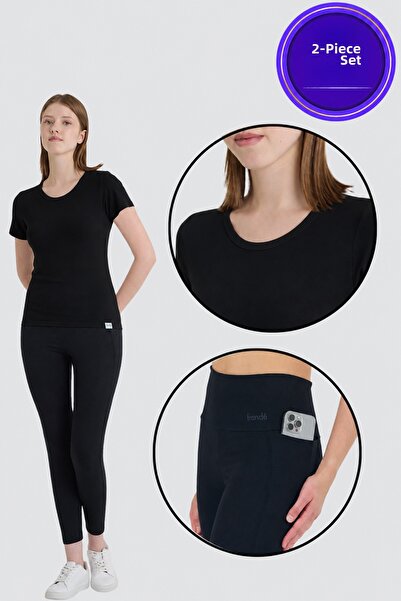 Fronde Breathwear Gloria and Becky |   High Waist Bamboo Pocket Black Legging...