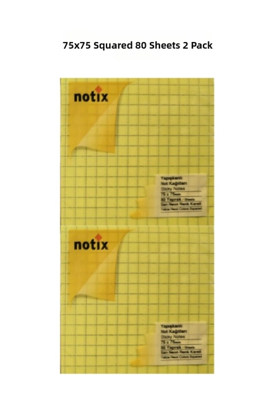 Notix 75x75 80 coli Hârtie adezivă cu carouri, pachet de 2