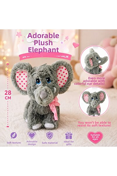 TRUST STORE Cute Plush Elephant 28 cm Colorful Ear Detail Soft Cuddly Plush T...