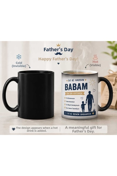 NOTA BASKI MERKEZİ Special Magic Mug for Father's Day