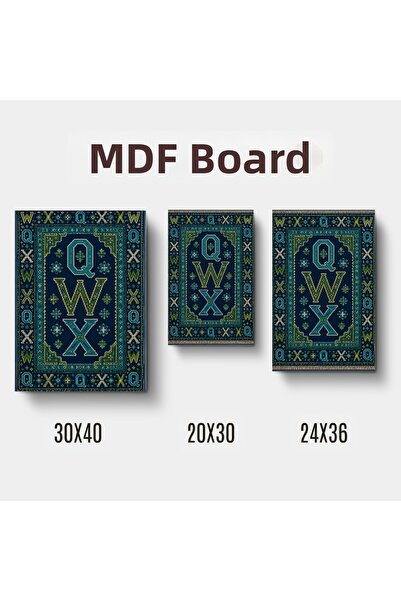 ZERYA Tabloya Tîpên Kurdî - Tablou decorativ de perete din lemn MDF, cu desig...
