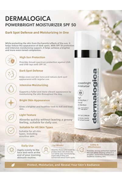 Dermalogica مرطب باوربرايت مضاد للبقع الداكنة ومرطب في منتج واحد مع حماية من ...