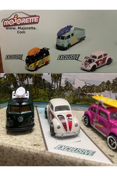 Majorette Vw the Original Surf T1 Minibus - Turtle Set of 5