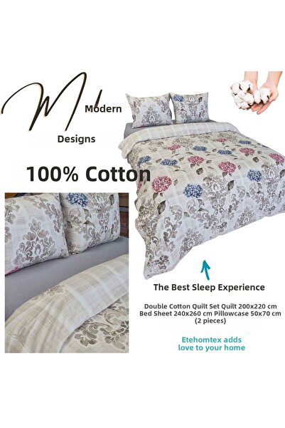 ETE HOMETEX Etehometex 100% Cotton Duvet Cover Set Double Size