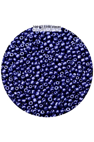 Generic Brand Navy Blue Color 4 mm Approximately 1100 Pieces / 100 Grams Glas...