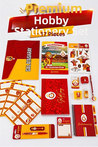 Galatasaray X Dekomus Licensed 17 Piece Premium Hobby Stationery Set Coloring...