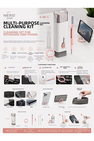 Mersi SHOP Multi-Purpose Keyboard and Phone Cleaning Kit |   5-in-1 Cleaning ...