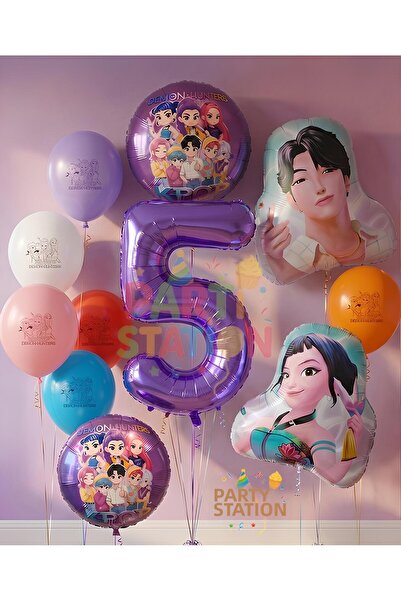 Parti Station Demon Hunters Kpop Themed 5Th Birthday Balloon Set 11 Piece Dem...