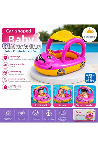 Miro Toys عوامة سباحة للأطفال مع مظلة وعوامة للسباحة في المسبح والبحر بتصميم ...