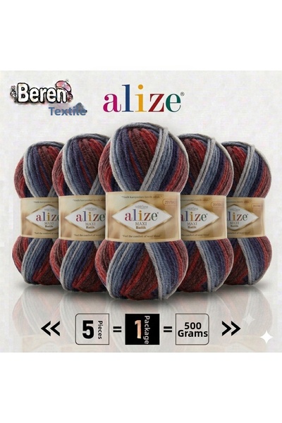 Alize Süperlana Maxi Batik - 8130 - 5-Pack - 100Gr/100M - Hand Knitting Yarn ...