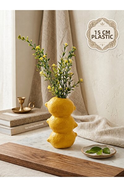 Filkorium3D Vază din plastic pentru flori uscate, design Minimal Lemon, 15 cm...