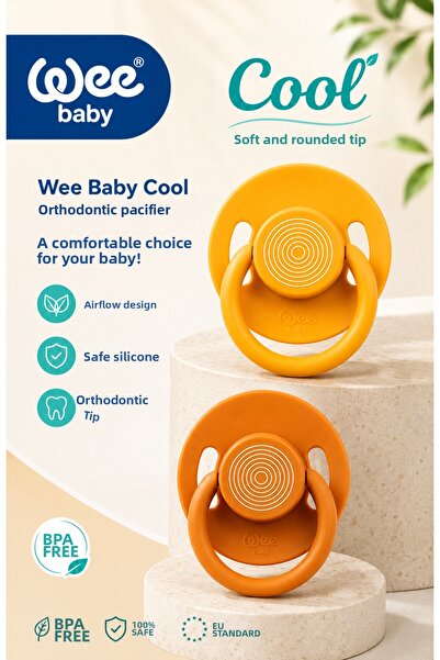 Wee Baby لهاية سيليكون دائرية ناعمة الملمس من كول، عبوة من قطعتين، للأطفال فو...