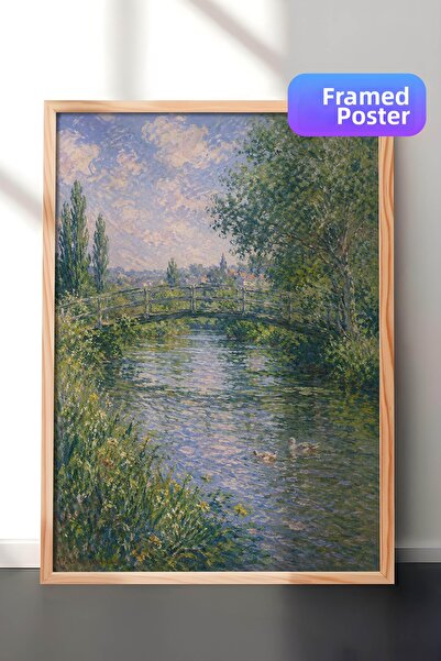 Zestia Pictură murală inspirată de Monet, Podul Râului, Peisaj impresionist, ...