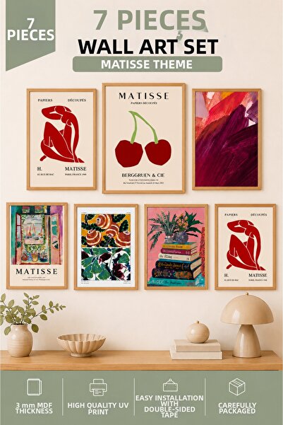 UNT 7-Piece Matisse Themed Frame-Style Painting Set - 3mm Uv Printing