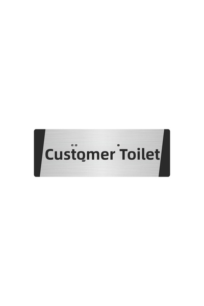 Özarslan Dizayn Customer Wc Metal Warning Sign 5X20 cm Silver Color
