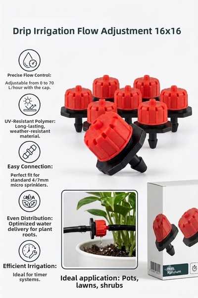 ERENHANÇERLİGLOBAL Adjustable Micro Drip Irrigation Head Set - Adjustable Flo...