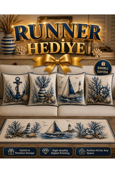 menesahome Mediterranean Inspired Marine Sea Themed Anchor and Sailboat Patte...