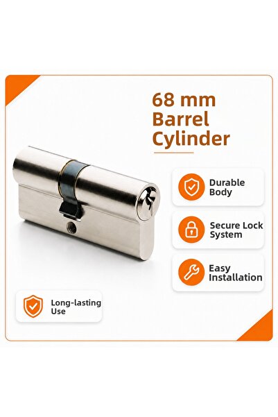 Lollihome Nickel Color |   68 mm Metal Door Barrel Cylinder Lock Core |   Doo...