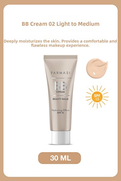 Farmasi BB Cream 02 - 30 ml Size Cream Colored Rubik