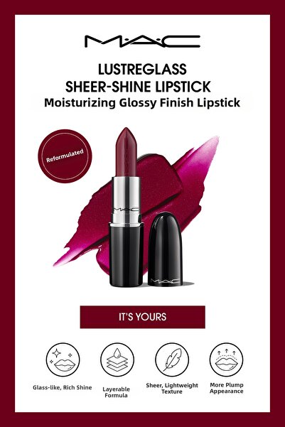 M.A.C Lustreglass Sheer-Shine Lipstick - Glossy Finish Lipstick with Moisturi...