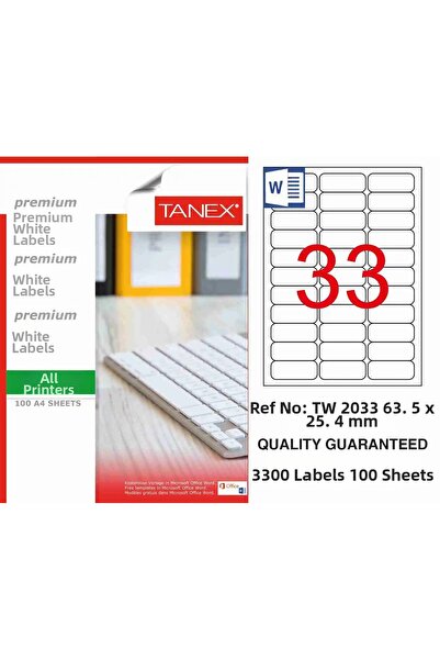 Tanex Laser Label 63.5*25.4 Tw-2033